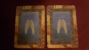 Die Karten die ich benutze heißen "Das Heil -Orakel der Engel." Copright by Doreen Virtue, Allegria Verlag